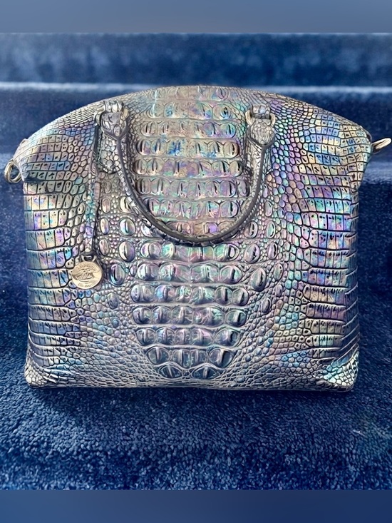 Brahmin Handbags - Brahmin Iridescent Croc-Embossed Satchel in Multi-Tone Metallic